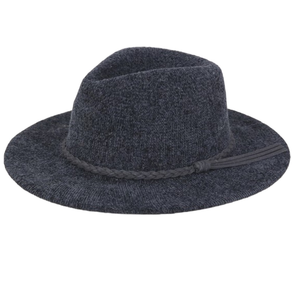 Black Chenille Panama Hat NWT